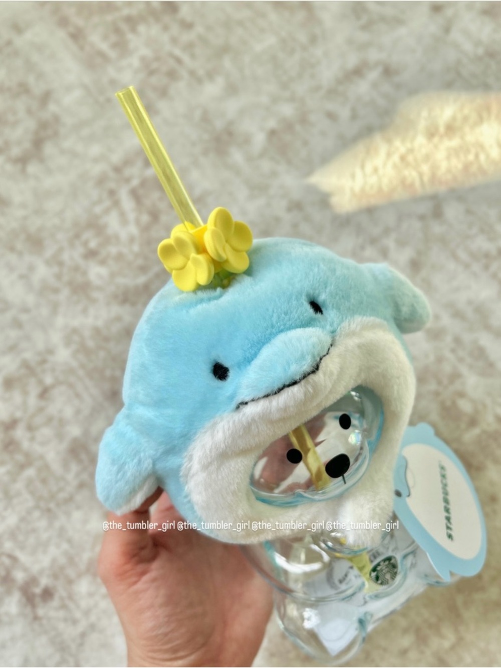 Starbucks Korea Exclusive Dolphin Bearista Glass Cold Cup 20oz - Picture 3 of 8